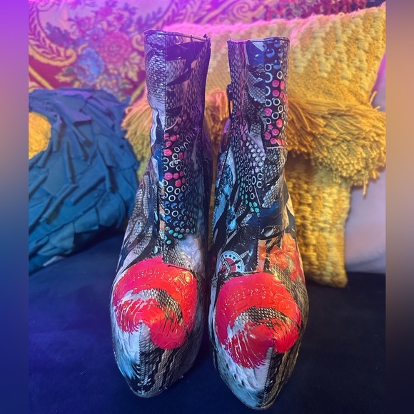 Platform 🇬🇧💋☠️ High heel booties sz 9 - Picture 5 of 9